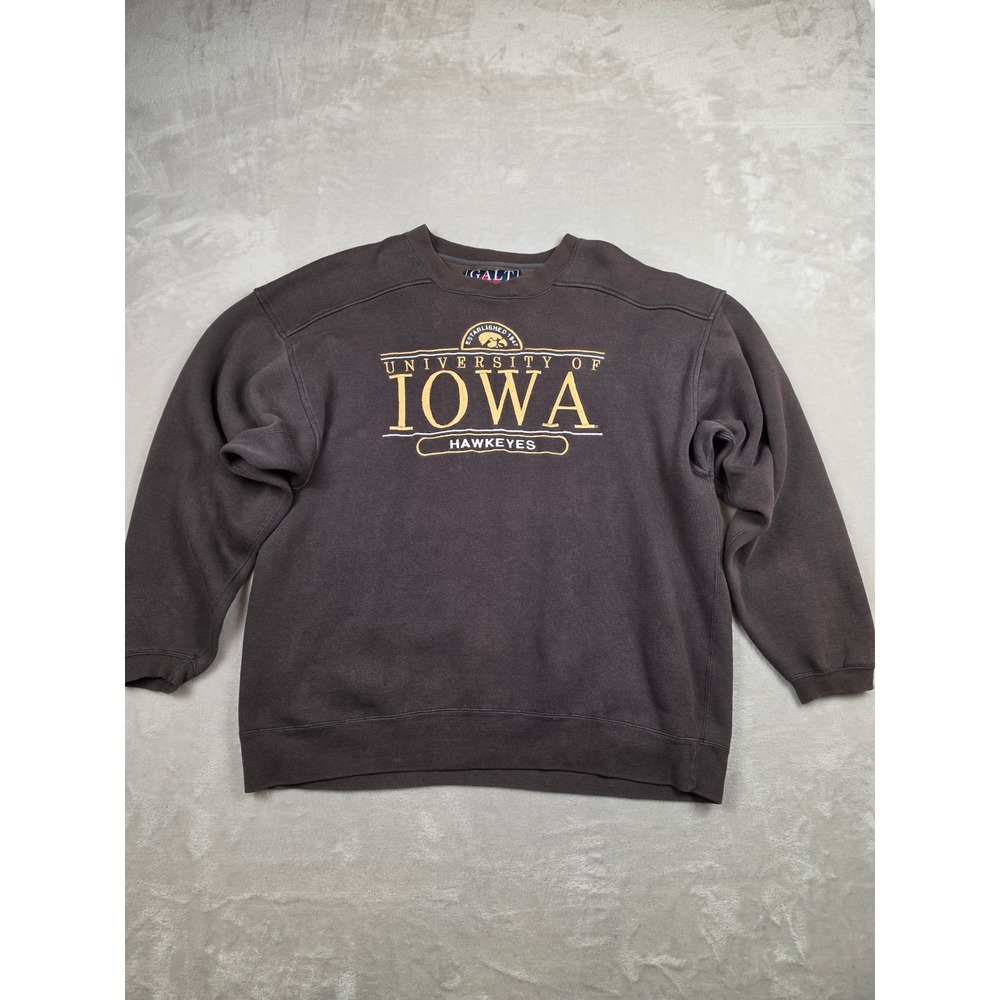 Vintage University of Iowa Hawkeyes Sweatshirt Men XL Brown Galt Sand Pullover